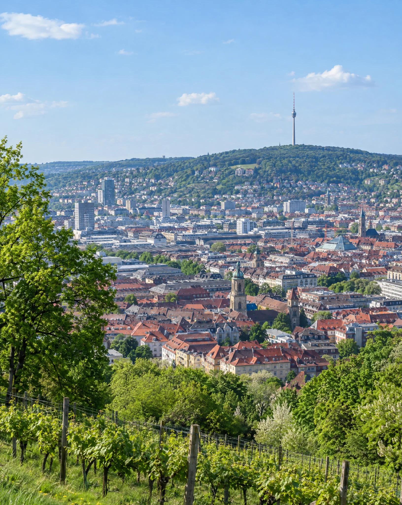 Blick über Stuttgart mit dem Fernsehturm