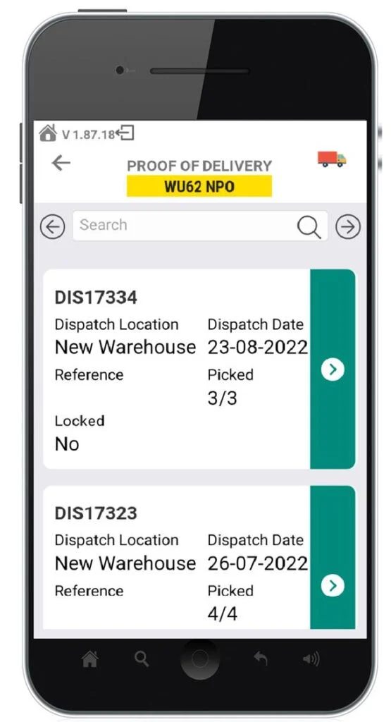 Ordorite mobile goods-in screen for warehouse receiving