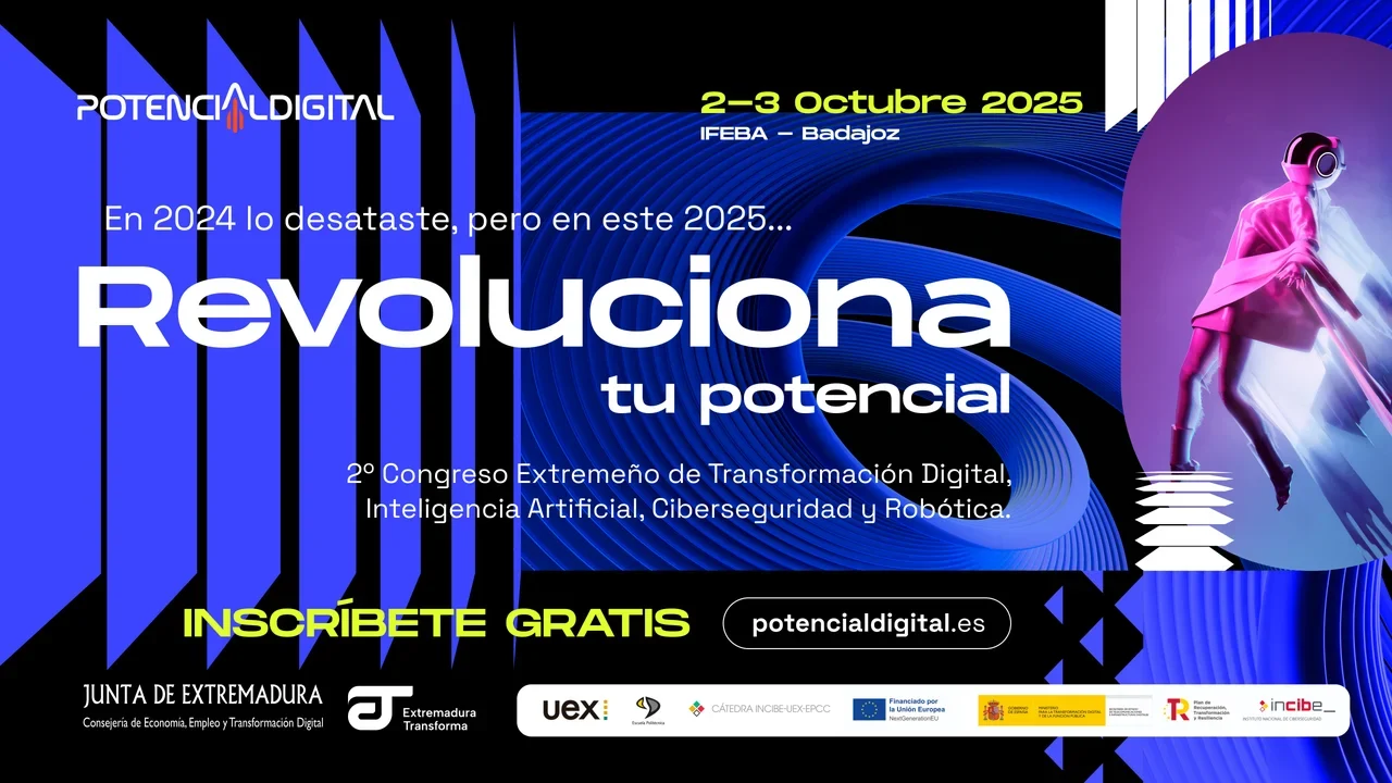 Cartel del II Congreso Potencial Digital celebrado en Badajoz los días 2 y 3 de octubre de 2025