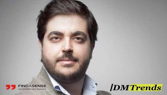 Retrato de Rafael Fernández Tamames junto a los logotipos de Findasense y Digital Marketing Trends