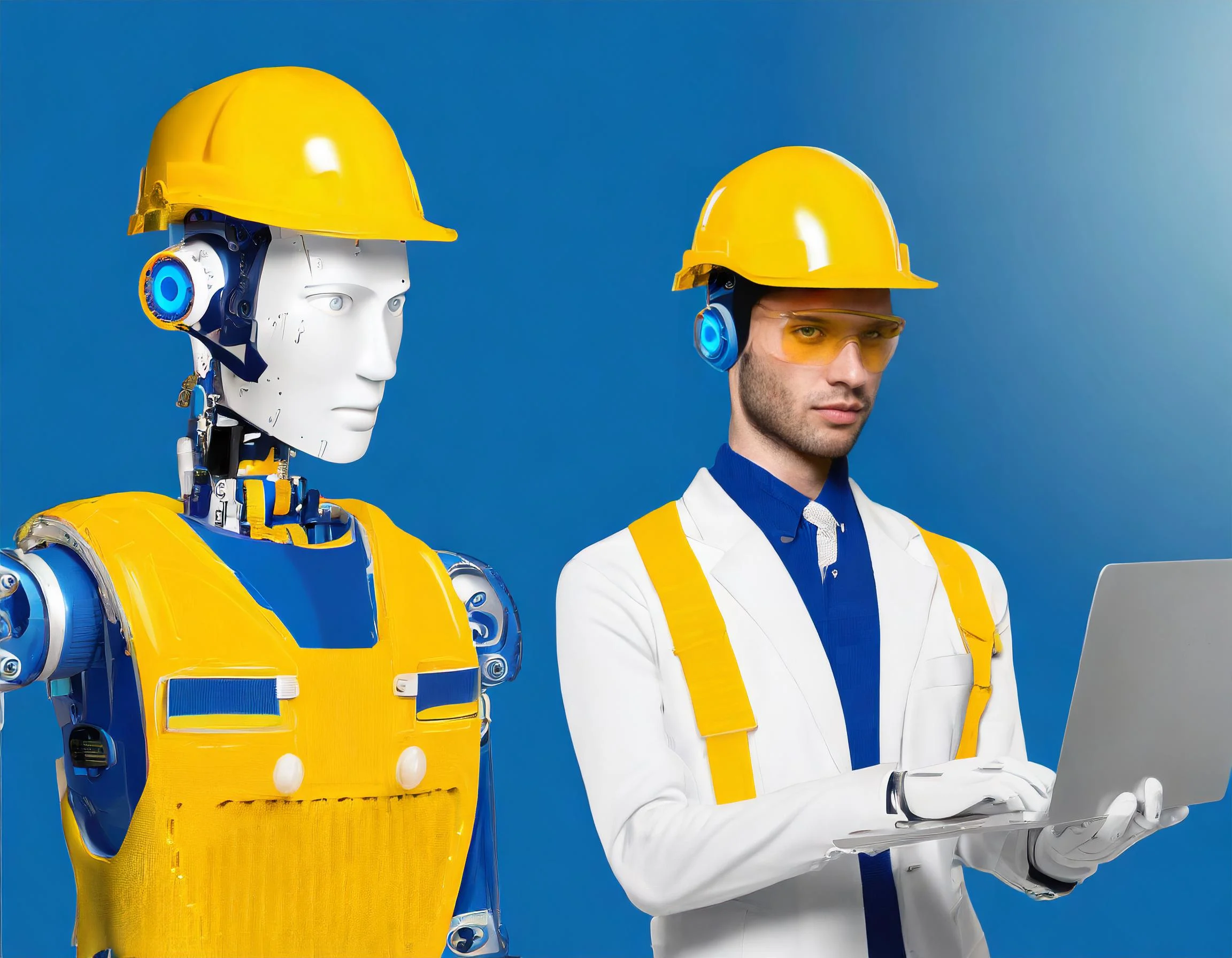 Una persona y un robot colaboran en un entorno de trabajo