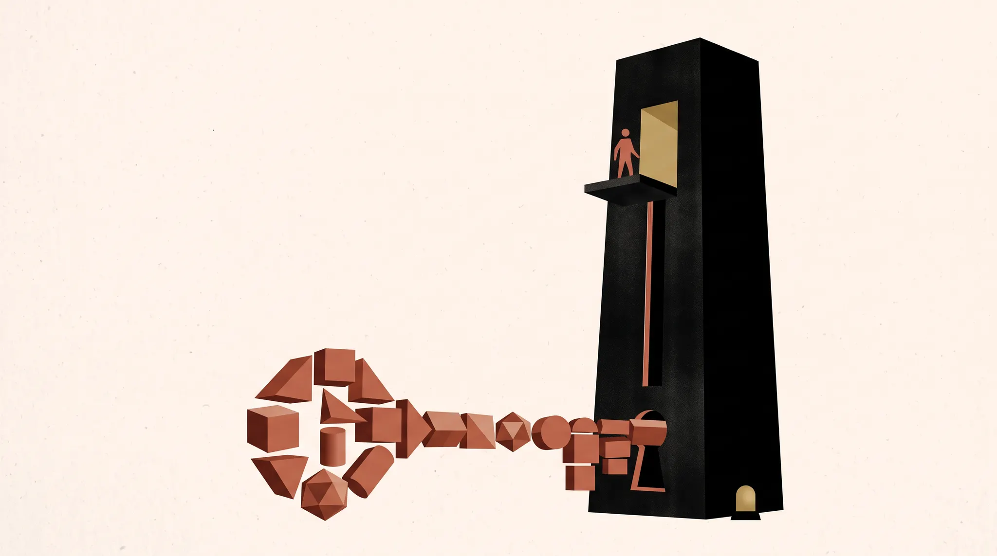 Ilustración editorial de Buzzwords sobre aprendizaje e inteligencia artificial